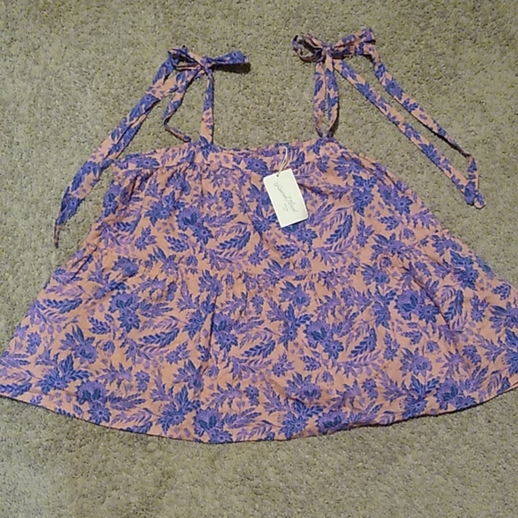 Women's Universal Thread floral tie at the shoulders tank top - Picture 2 of 8